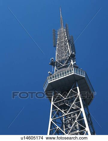 Picture - Nagoya Television Tower, Nagoya City, Japan, Low Angle View, Pan Focus. Fotosearch