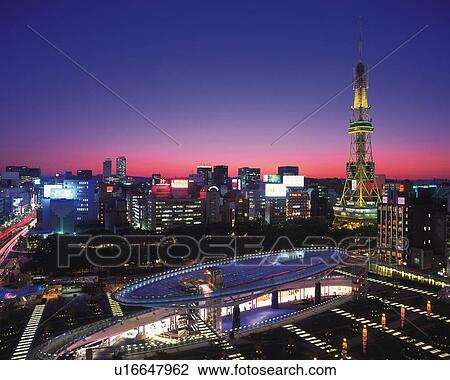 Oasis21 and Nagoya Television Tower, Nagoya City, Japan, High Angle View, Long Exposure View Large Photo Image Stock Image - Oasis21 and Nagoya Television Tower, Nagoya City, Japan, High Angle View, Long Exposure. Fotosearch