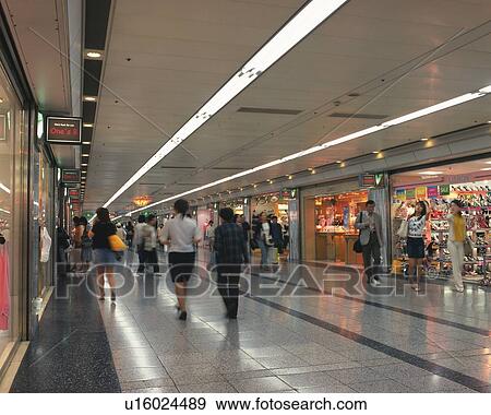Stock Photo - Underground Shopping Mall in Sakae, Nagoya City, Japan, Front View. Fotosearch