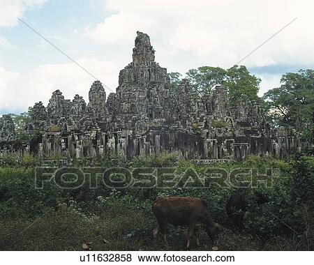 Angkor Tom, Cambodia, Asia, Low Angle View, Pan Focus View Large Photo Image Stock Photo - Angkor Tom, Cambodia, Asia, Low Angle View, Pan Focus. Fotosearch