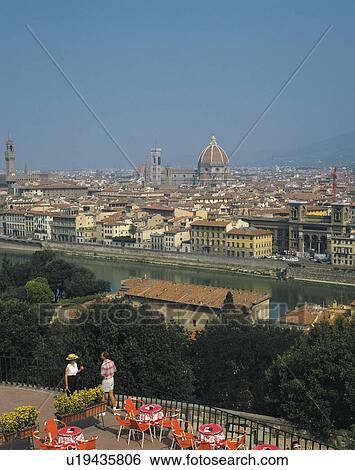 Stock Photograph - Florence, Italy, Europe, High Angle View, Pan Focus. Fotosearch