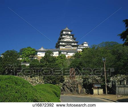 Himeji Castle, Hyogo Prefecture, Japan, Asia, Low Angle View, Pan Focus View Large Photo Image Stock Image - Himeji Castle, Hyogo Prefecture, Japan, Asia, Low Angle View, Pan Focus. Fotosearch