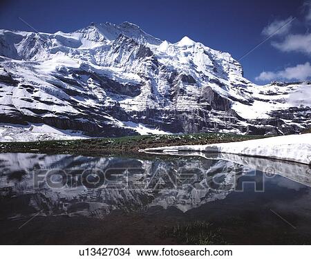 Picture - Jungfrau, Switzerland, Europe, Low Angle View, Pan Focus. Fotosearch