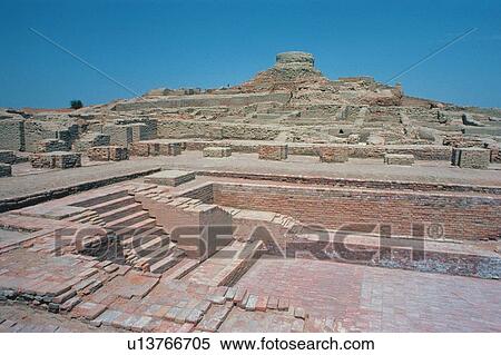 Stock Photography - Moenjodaro, Pakistan, Asia, Low Angle View, Pan Focus. Fotosearch