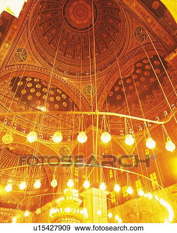 Stock Photo - Mosque Of Muhammad Ali, Egypt, Africa, Low Angle View, Long Exposure, Lens Flare. Fotosearch