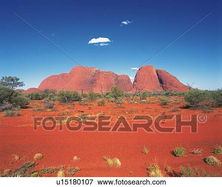 Stock Photo - Mt. Olga, Australia, Oceania, Front View, Pan Focus. Fotosearch