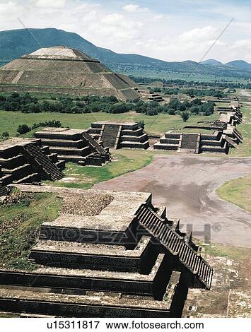 Stock Photo - Teotihuacan, Mexico, South America, High Angle View, Pan Focus. Fotosearch