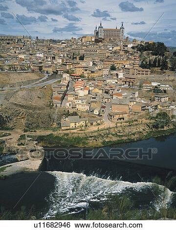 Stock Photograph - Toledo, Spain, Europe, High Angle View, Pan Focus. Fotosearch