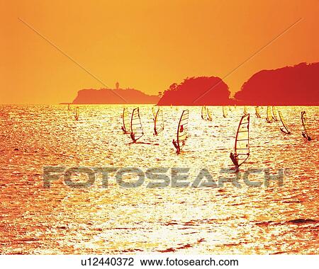 People Windsurfing in the Sea, Shonan, Kanagawa Prefecture, Japan, High Angle View, Toned Image View Large Photo Image Stock Image - People Windsurfing in the Sea, Shonan, Kanagawa Prefecture, Japan, High Angle View, Toned Image. Fotosearch