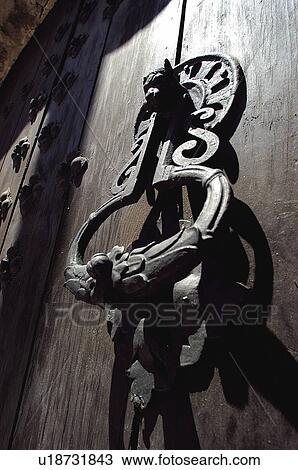 Doorknocker, Knocker, Door, Kink, Ring, Wrought iron, Iron View Large Photo Image Stock Image - Doorknocker, Knocker, Door, Kink, Ring, Wrought iron, Iron. Fotosearch