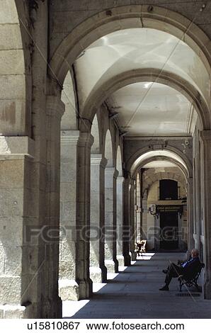 Spain, Castilla Leon, Avila, Arch, Arches, Square, La victoria square View Large Photo Image Stock Photo - Spain, Castilla Leon, Avila, Arch, Arches, Square, La victoria square. Fotosearch