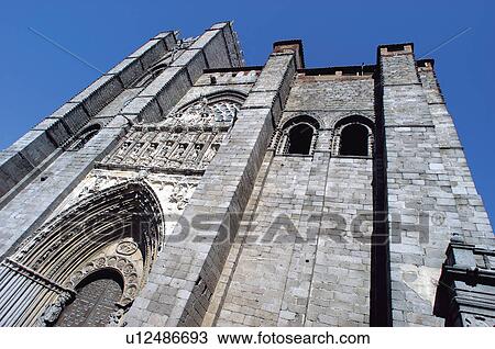 Spain Castilla Leon Avila Cathedral View Large Photo Image Stock Image - Spain Castilla Leon Avila Cathedral. Fotosearch