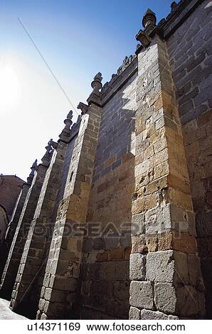 Spain, Castilla Leon, Avila, Cathedral, Perspective, Wall, Lateral View Large Photo Image Stock Photo - Spain, Castilla Leon, Avila, Cathedral, Perspective, Wall, Lateral. Fotosearch