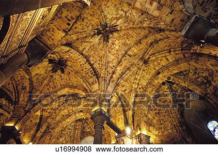 Stock Photo - Spain, Castilla Leon, Avila, Cathedral, Interior, Arch, Arches. Fotosearch
