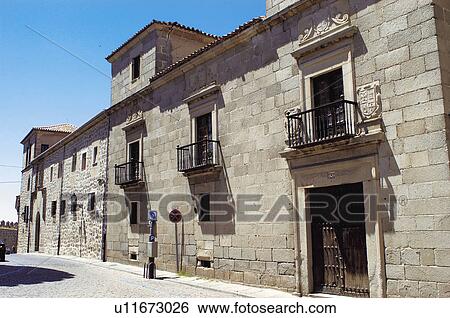 Stock Photograph - Spain, Castilla Leon, Avila, Palace, Ochoa aguirre palace, Palacio de ochoa aguirre, Austere. Fotosearch