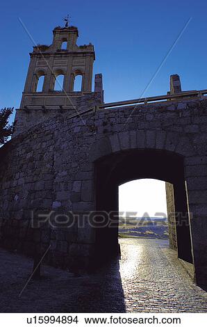 Picture - Spain, Castilla Leon, Avila, Wall, City wall, Stone, Gate. Fotosearch