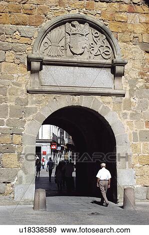 Spain, Castilla Leon, Avila, Wall, City wall, Stone, Alcazar View Large Photo Image Stock Photo - Spain, Castilla Leon, Avila, Wall, City wall, Stone, Alcazar. Fotosearch