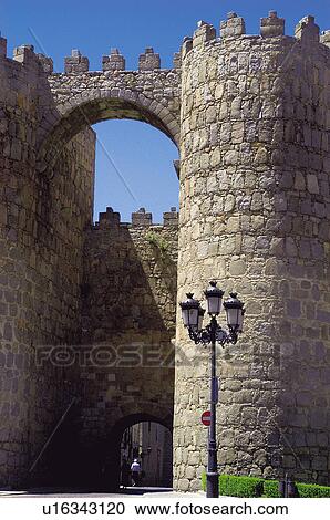 Spain, Castilla Leon, Avila, Wall, San vicente, Tower, Towers View Large Photo Image Stock Image - Spain, Castilla Leon, Avila, Wall, San vicente, Tower, Towers. Fotosearch