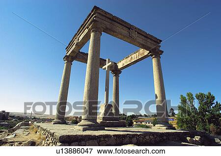 Spanish pillar with cross in the middle View Large Photo Image Stock Photo - Spanish pillar with cross in the middle. Fotosearch