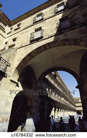 Spain, Castilla Leon, Salamanca, Arch, Arches, Square, Main square View Large Photo Image Stock Image - Spain, Castilla Leon, Salamanca, Arch, Arches, Square, Main square. Fotosearch