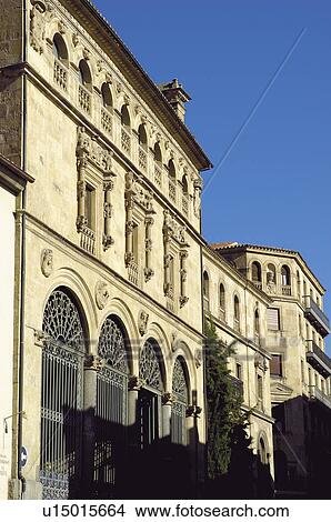 Picture - Spain, Castilla Leon, Salamanca, Building, Perspective, Window, Windows. Fotosearch