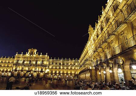 Stock Photograph - Spain Castilla Leon Salamanca Square. Fotosearch