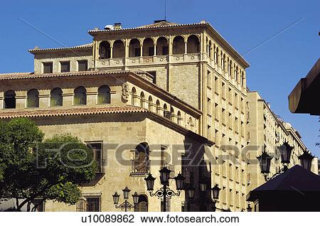 Stock Image - Spain, Castilla Leon, Salamanca, Architecture, Building, Buildings, Window. Fotosearch