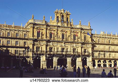 Stock Image - Spain, Castilla Leon, Salamanca, Square, Salamanca square, Main square, Plaza mayor. Fotosearch