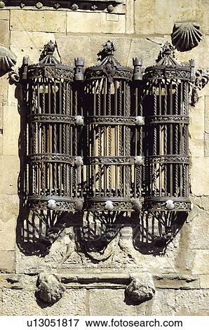 Stock Photo - Spain, Castilla Leon, Salamanca, Architecture detail, Architecture details, Library, Casa de las conchas. Fotosearch
