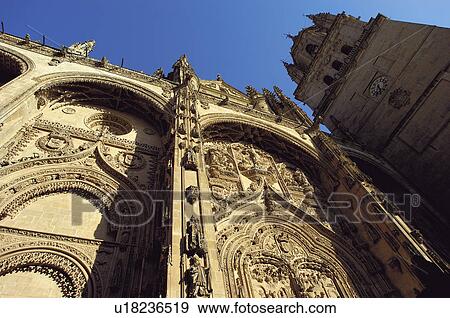 Stock Photo - Spain, Castilla Leon, Salamanca, Architecture, Monument, Tower, Bell tower. Fotosearch