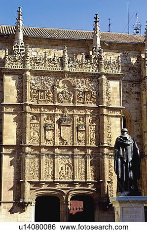 Stock Photograph - Spain, Castilla Leon, Salamanca, Architecture, Front, Relief, In relief. Fotosearch