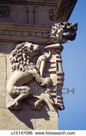 Stock Photograph - Spain, Castilla Leon, Salamanca, Architecture detail, Architecture details, Art, Corner. Fotosearch