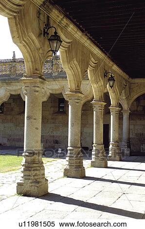 Stock Photography - Spain, Castilla Leon, Salamanca, Architecture, Arch, Arches, Column. Fotosearch