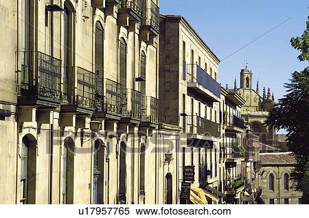 Stock Photography - Spain, Castilla Leon, Salamanca, Building, Perspective, Window, Windows. Fotosearch