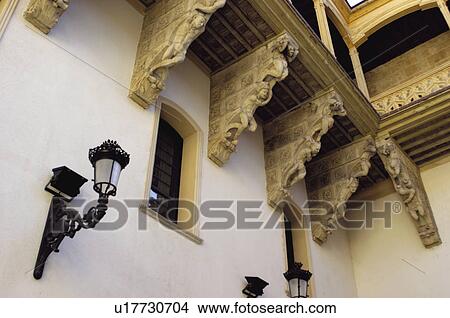 Spain, Castilla Leon, Salamanca, Wall, Light, Street light, Window View Large Photo Image Picture - Spain, Castilla Leon, Salamanca, Wall, Light, Street light, Window. Fotosearch