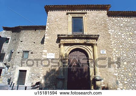 Picture - Spain, Castilla la mancha, Cuenca, Window, Windows, Building, Buildings. Fotosearch