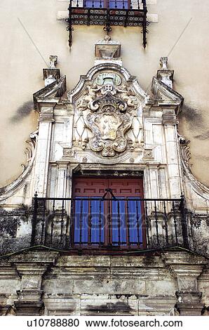 Stock Image - Spain, Castilla la mancha, Cuenca, Architecture, Balcony, Architecture detail, Architecture details. Fotosearch