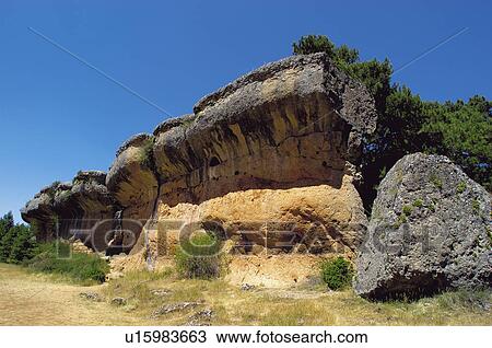 Stock Image - Spain, Castilla la mancha, Cuenca, National park, Nature, Landscape, Rock. Fotosearch