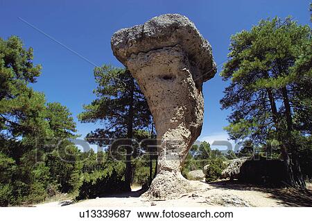 Stock Photo - Spain, Castilla la mancha, Cuenca, National park, Nature, Landscape, Rock. Fotosearch
