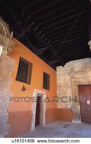 Stock Photo - Spain, Castilla la mancha, Cuenca, Street, Small street, Alley, Passage. Fotosearch