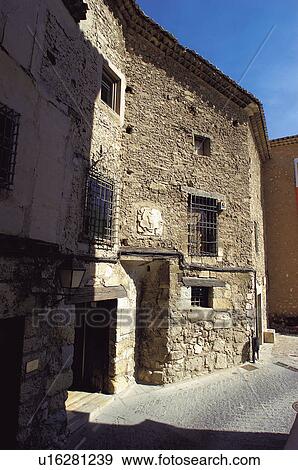 Stock Photo - Spain, Castilla la mancha, Cuenca, Window, Windows, Building, Buildings. Fotosearch
