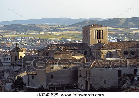 Stock Photo - Spain, Castilla la mancha, Cuenca, Building, Buildings, Modern, Roof. Fotosearch