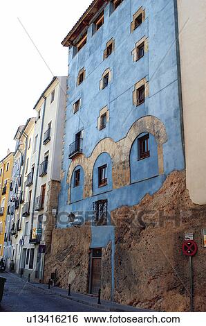 Stock Photograph - Spain, Castilla la mancha, Cuenca, Window, Windows, Building, Buildings. Fotosearch