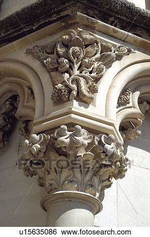 Stock Photograph - Spain, Castilla la mancha, Cuenca, Architecture detail, Architecture details, Art, Relief. Fotosearch