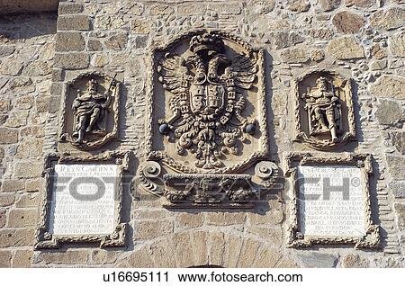 Stock Image - Spain, Castilla la mancha, Toledo, Architecture, Architecture detail, Architecture details, Heraldic. Fotosearch
