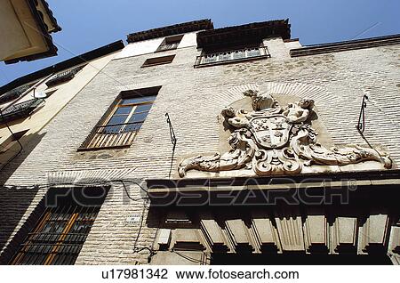 Stock Image - Spain, Castilla la mancha, Toledo, City, Building, Architecture, Front. Fotosearch