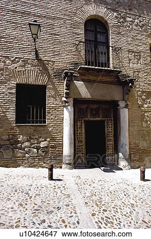 Spain Castilla La Mancha Toledo City Building Front Door