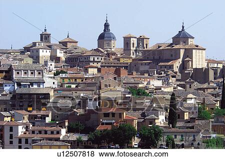 Spain, Castilla la mancha, Toledo, City, Building, Buildings, View View Large Photo Image Stock Photo - Spain, Castilla la mancha, Toledo, City, Building, Buildings, View. Fotosearch