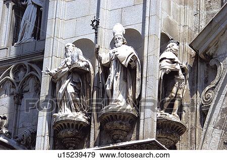 Spain, Castilla la mancha, Toledo, Architecture detail, Architecture details, Sculpture, Cathedral View Large Photo Image Stock Photo - Spain, Castilla la mancha, Toledo, Architecture detail, Architecture details, Sculpture, Cathedral. Fotosearch