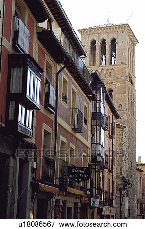 Stock Photo - Spain, Castilla la mancha, Toledo, City, Street, Building, Buildings. Fotosearch